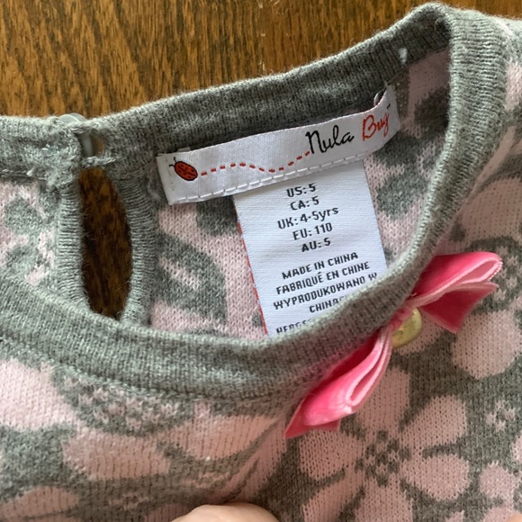 Girls Floral Sweater Dress - Picture 3 of 6